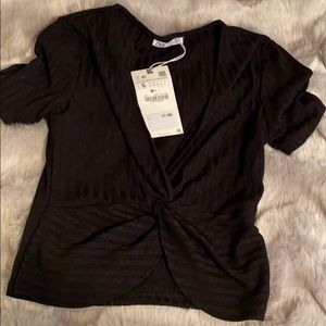 Zara black crop top
